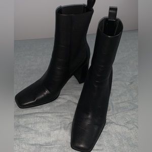Square Toe ZARA soft faux leather boots size 9